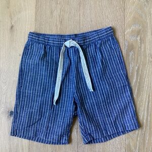 J.Crew SZ 00 Indigo Striped Pull-on Cotton Blend Women’s Silver Drawstring Short